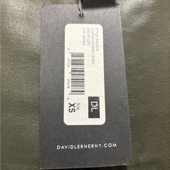 David Lerner Olive Green Coated Classic Legging - Picture 4 of 5